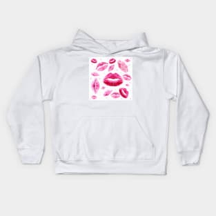 Kisses All Over (White) Kids Hoodie